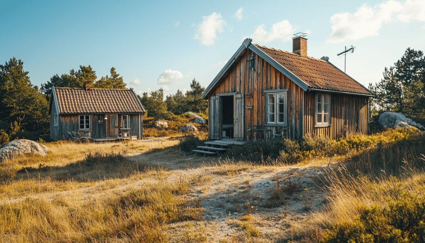 Design-Hütte im wilden Stil auf der Insel Gotland