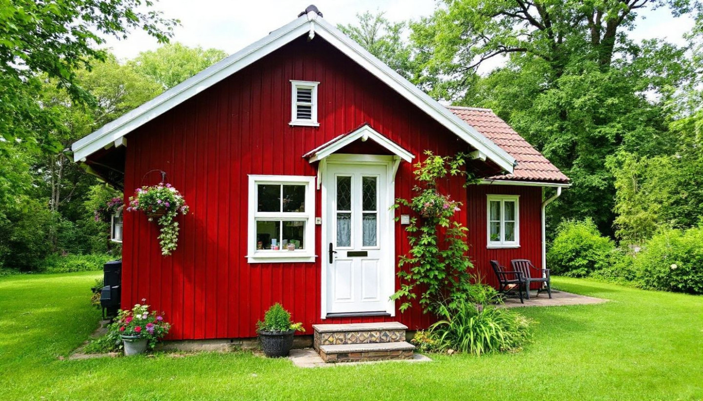 Ein farbenfrohes und stilvolles Ferienhäuschen in Schweden